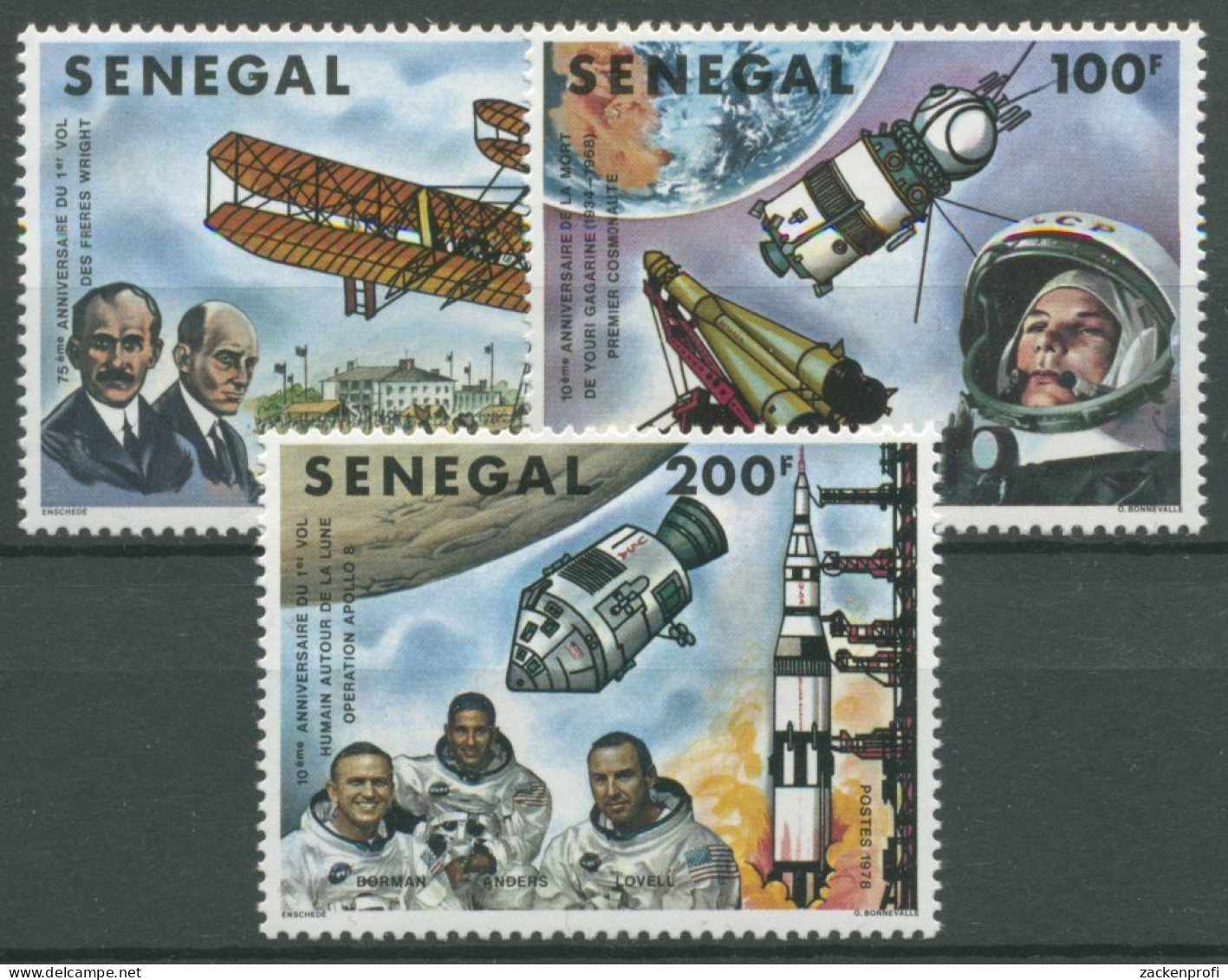 Senegal 1978 Jahrestage Der Luft- Und Raumfahrt 680/82 Postfrisch - Sénégal (1960-...)