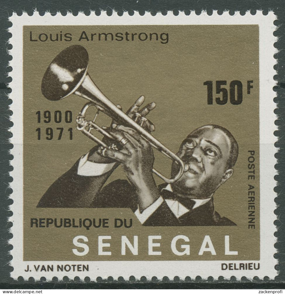 Senegal 1971 Tod Des Jazzmusikers Louis Armstrong Trompete 475 Postfrisch - Sénégal (1960-...)
