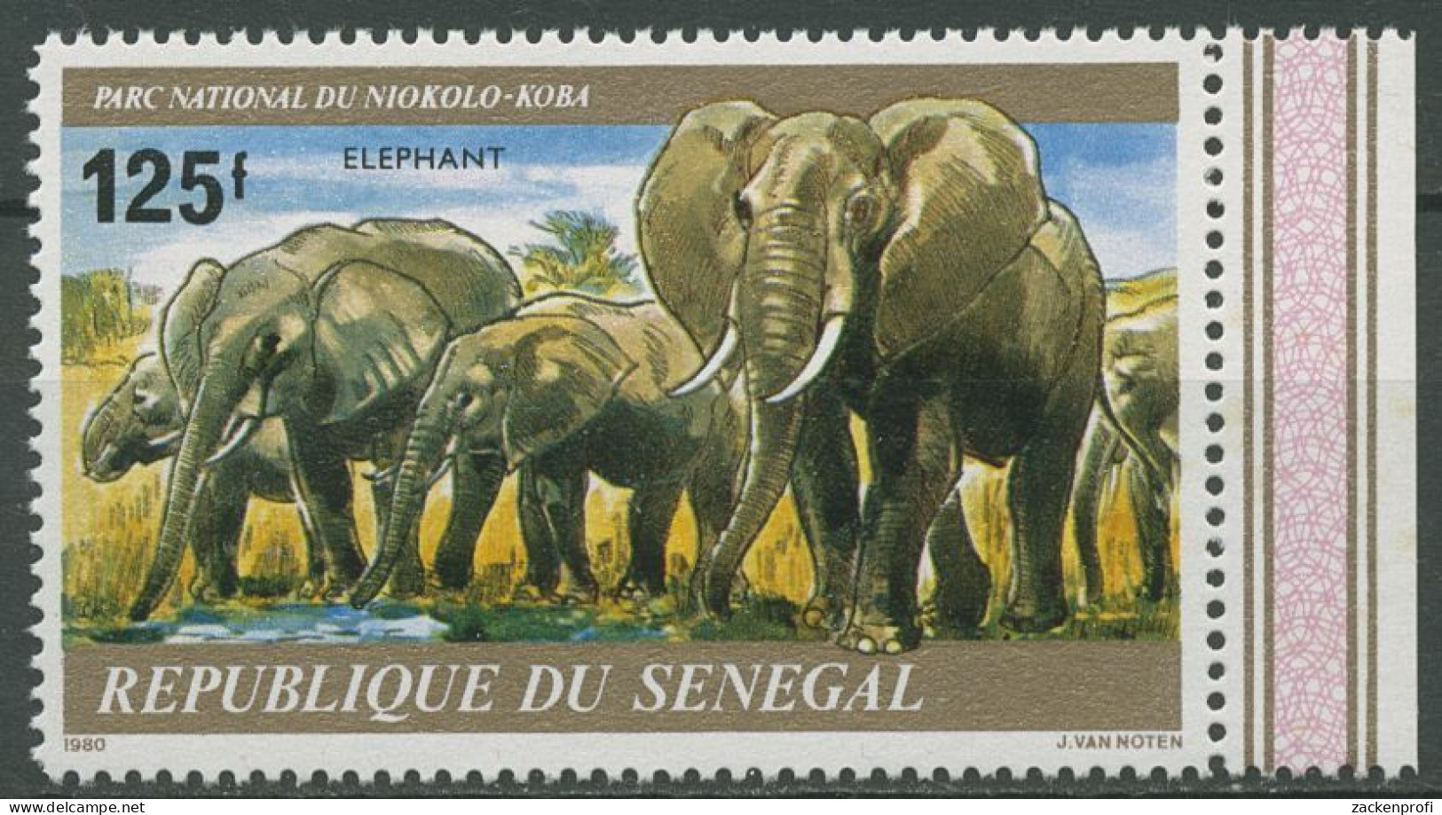 Senegal 1980 Nationalpark Niokolo-Koba Elefanten Blockmarke 723 Postfrisch - Sénégal (1960-...)