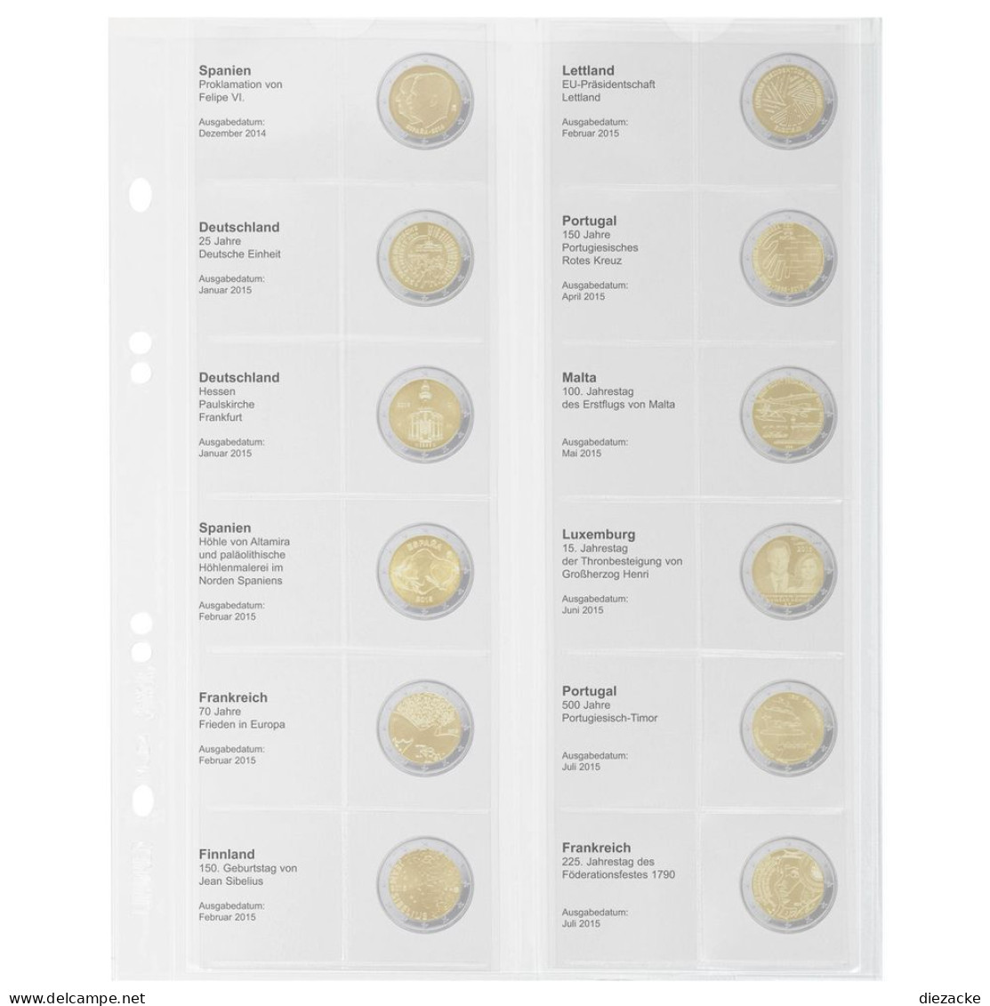 Lindner Vordruckblatt Publica M Für 2 Euro-Gedenkmünzen MU2E14 Neu - Zubehör
