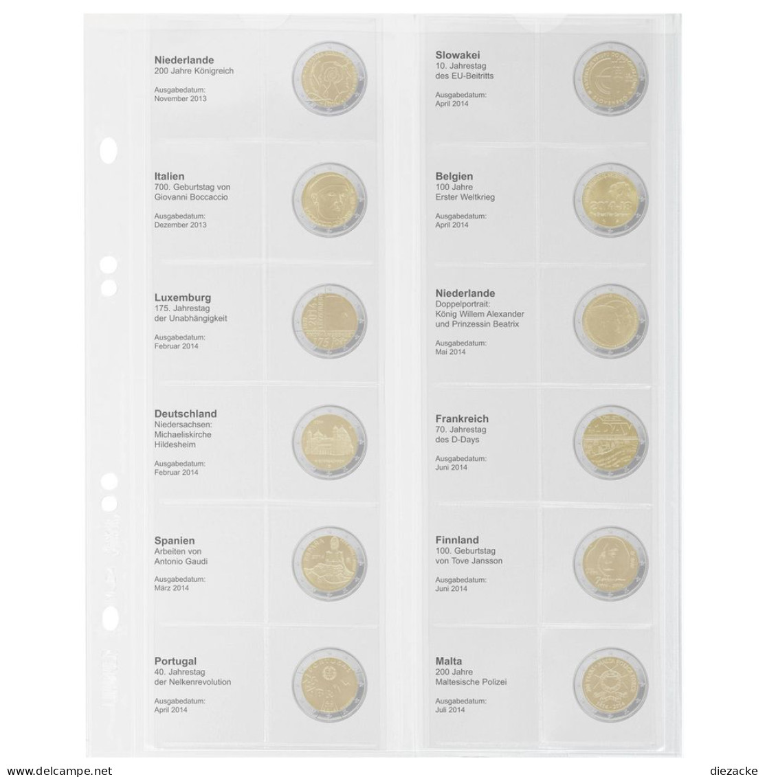 Lindner Vordruckblatt Publica M Für 2 Euro-Gedenkmünzen MU2E11 Neu - Matériel