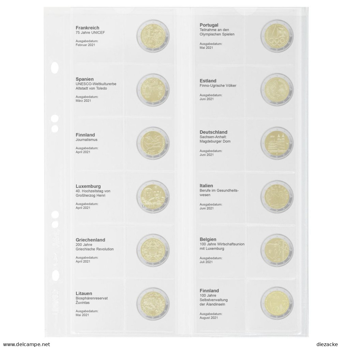 Lindner Vordruckblatt Publica M Für 2 Euro-Gedenkmünzen MU2E27 Neu - Matériel