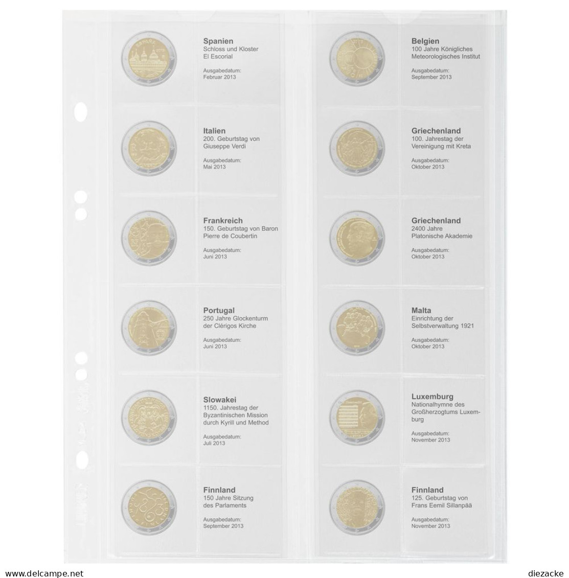Lindner Vordruckblatt Publica M Für 2 Euro-Gedenkmünzen MU2E10 Neu - Matériel