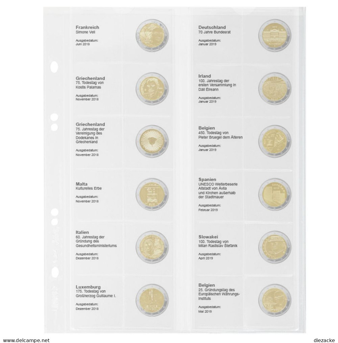 Lindner Vordruckblatt Publica M Für 2 Euro-Gedenkmünzen MU2E22 Neu - Materiaal