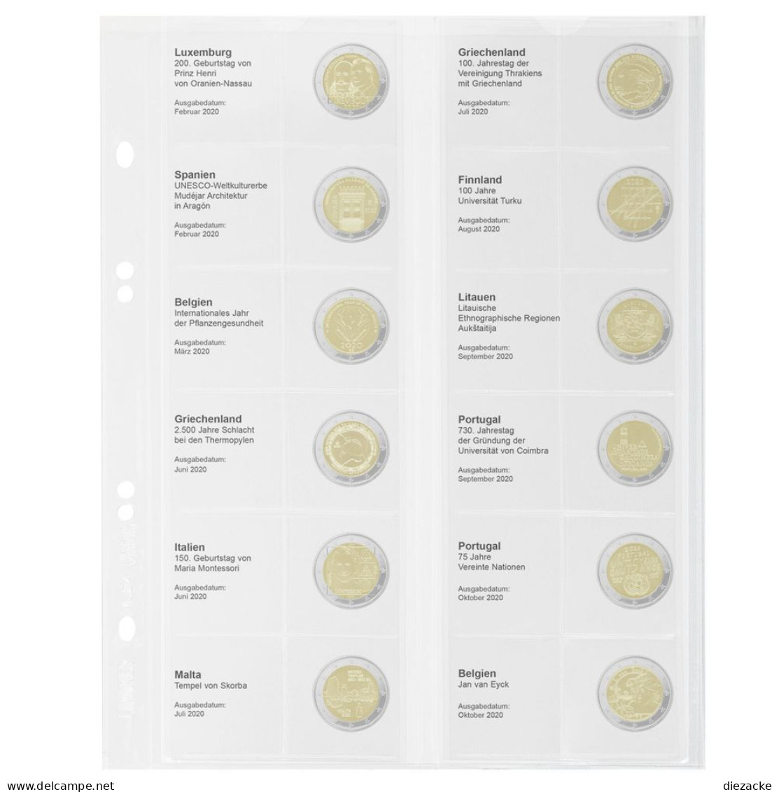 Lindner Vordruckblatt Publica M Für 2 Euro-Gedenkmünzen MU2E25 Neu - Matériel