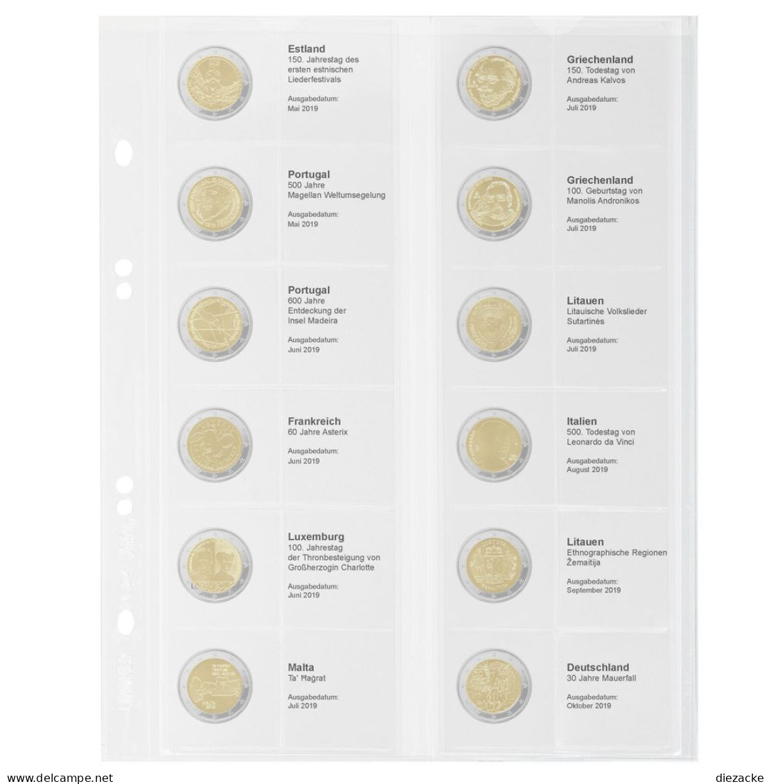 Lindner Vordruckblatt Publica M Für 2 Euro-Gedenkmünzen MU2E23 Neu - Material