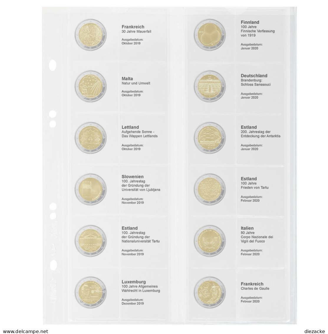 Lindner Vordruckblatt Publica M Für 2 Euro-Gedenkmünzen MU2E24 Neu - Materiaal