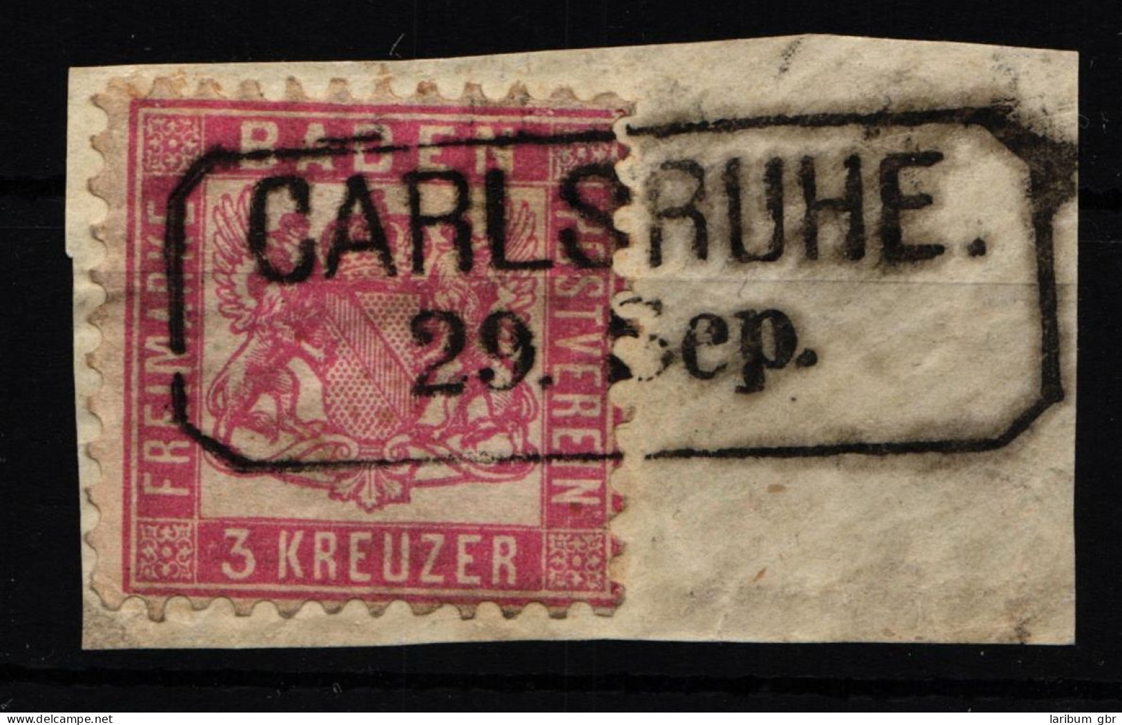 Baden 18 Gestempelt VE Stempel Carlsruhe, Auf Briefstück #HM929 - Used