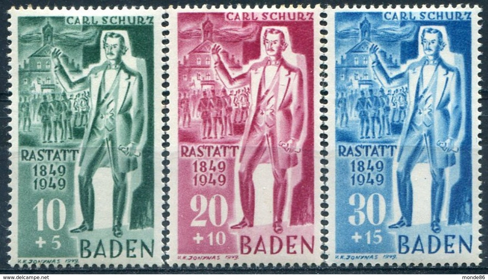 Bade - Y&T  N° 53-55 * - Baden