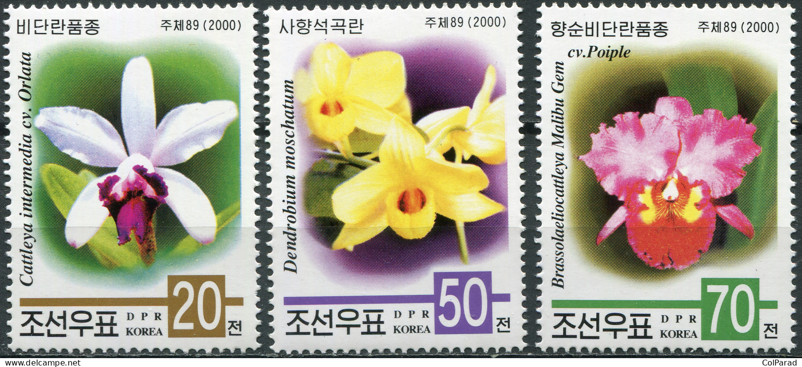 NORTH KOREA - 2000 - SET OF 3 STAMPS MNH ** - Orchids - Corée Du Nord