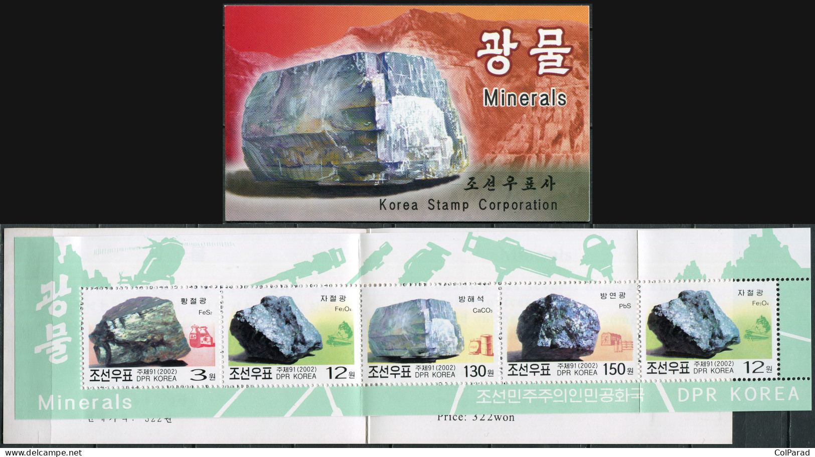 NORTH KOREA - 2002 -  STAMPPACK MNH ** - Minerals - Corée Du Nord