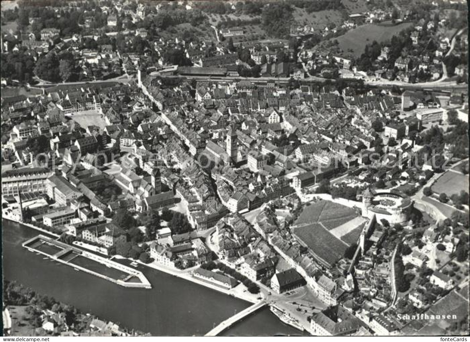 11629822 Schaffhausen SH Fliegeraufnahme Mit Festung Munot Wahrzeichen Schaffhau - Other & Unclassified