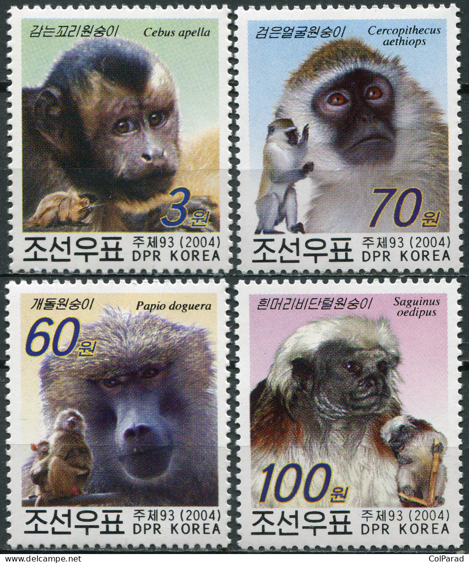 NORTH KOREA - 2004 - SET OF 4 STAMPS MNH ** - Year Of The Monkey - Korea, North