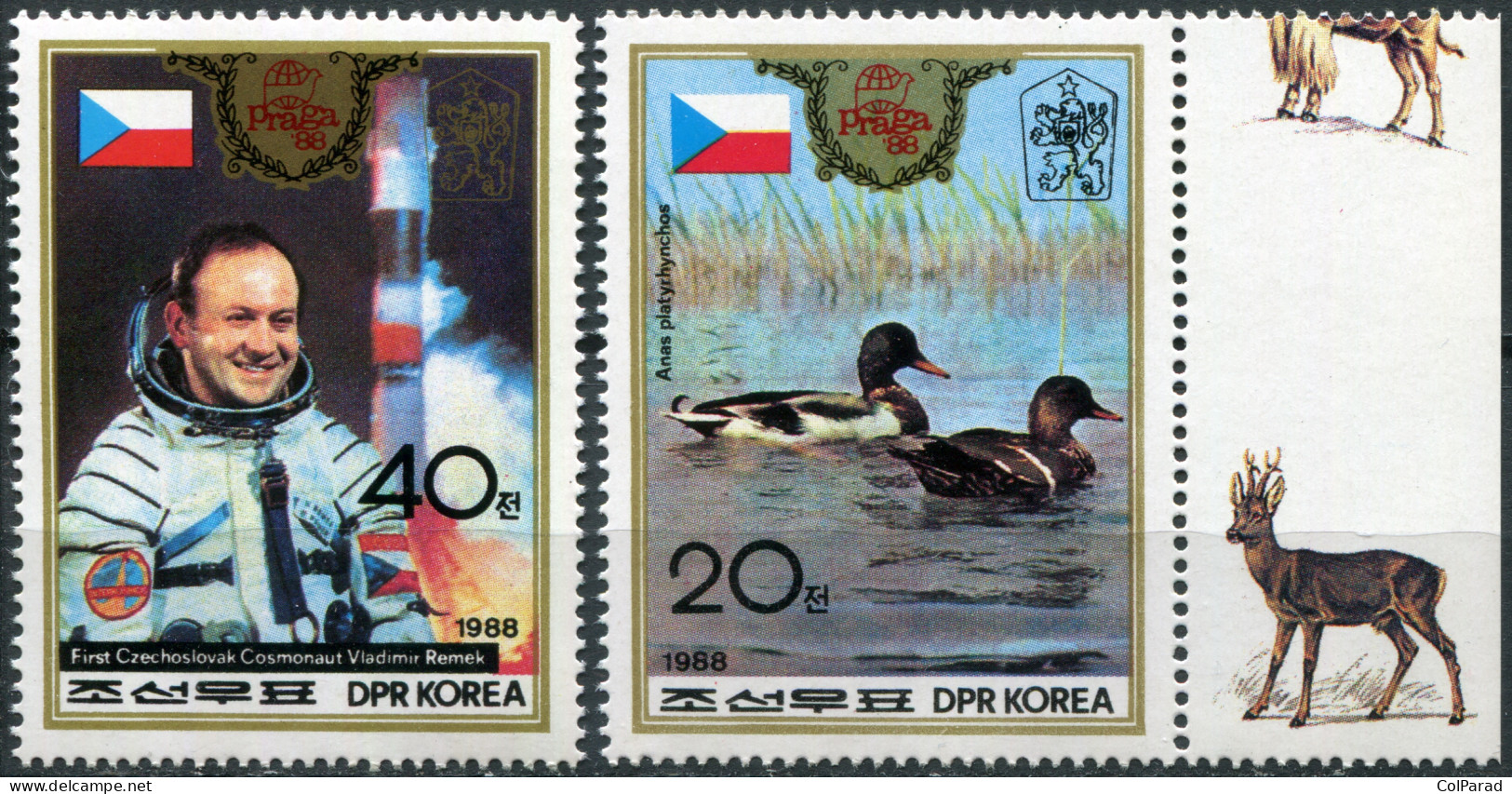 NORTH KOREA - 1988 - SET MNH ** - International Stamp Exhibition PRAGA 88 (I) - Korea, North