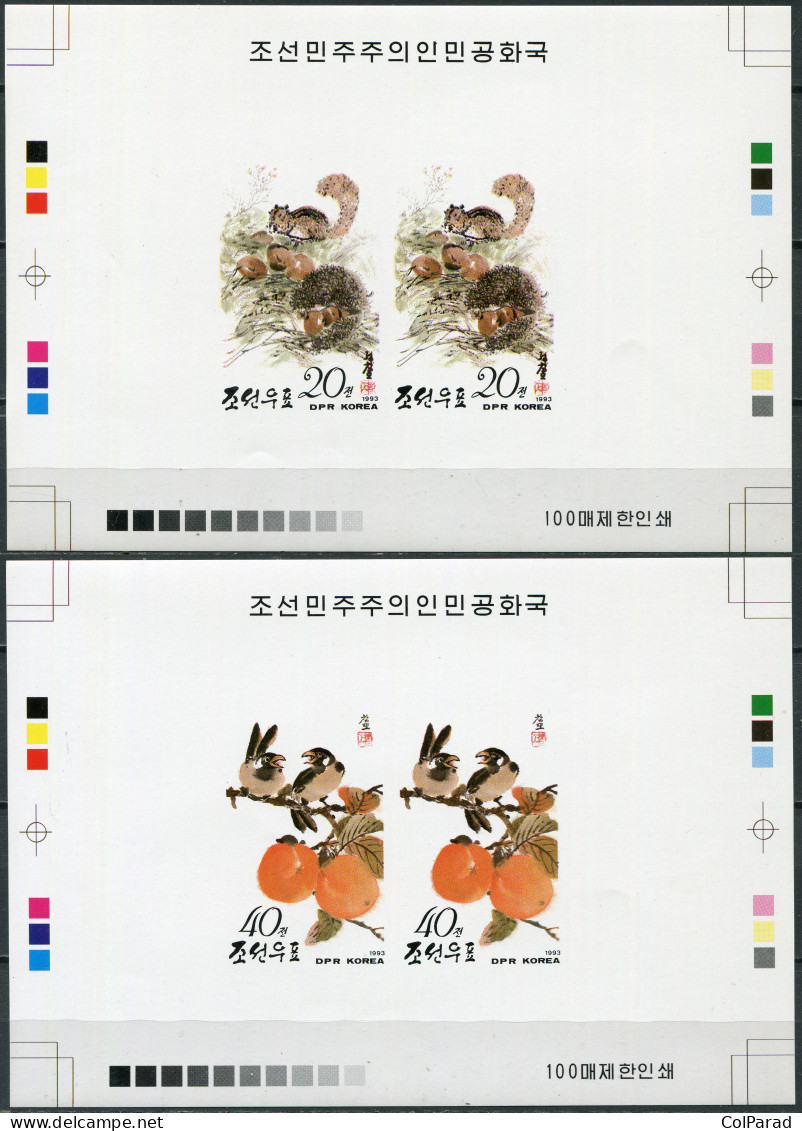 NORTH KOREA - 1993 - SET OF 2 PROOFS MNH ** IMPERF. - Fruits And Vegetables - Corée Du Nord