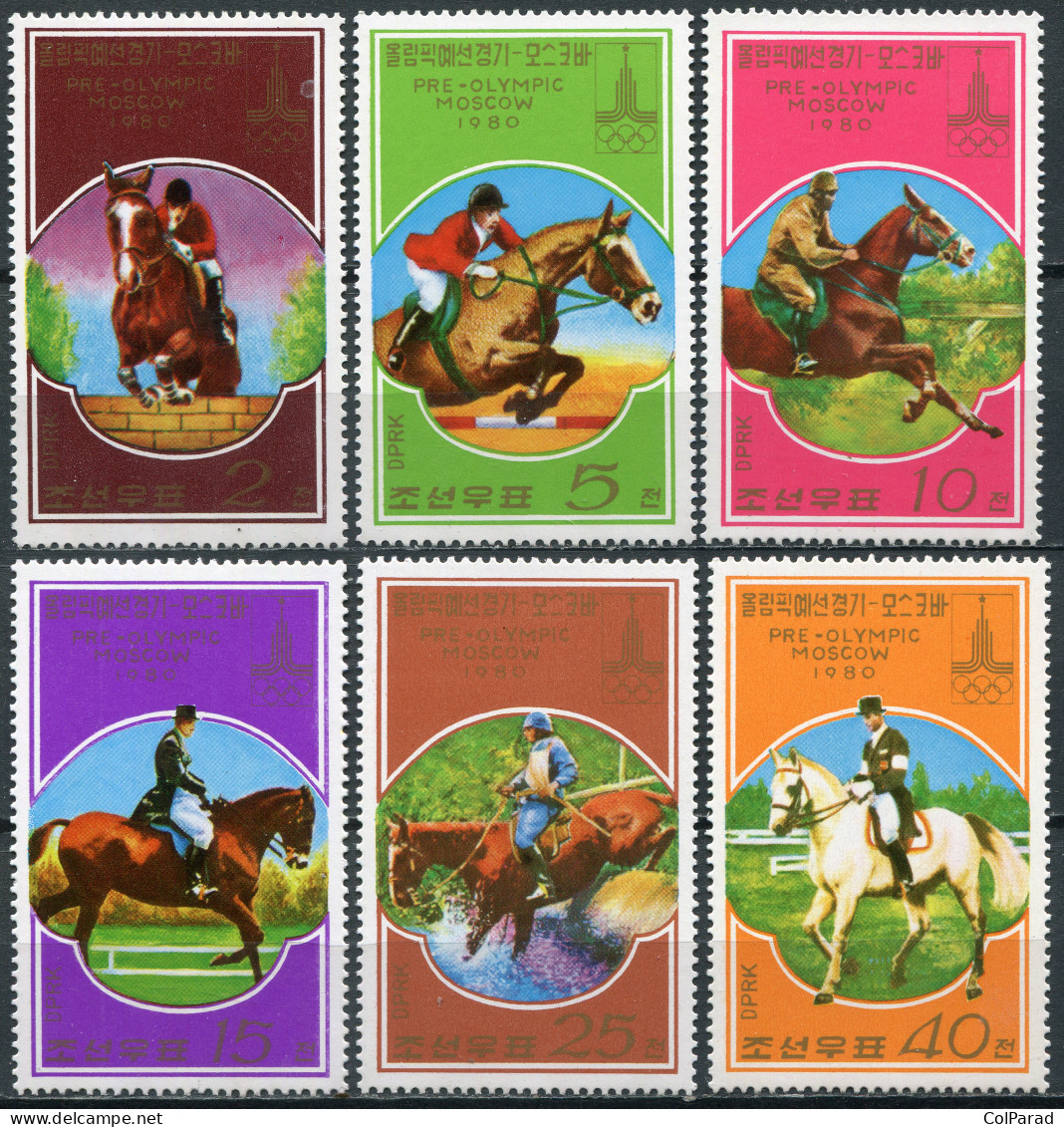 NORTH KOREA - 1978 - SET OF 6 STAMPS MNH ** - Equestrian Sport - Corée Du Nord