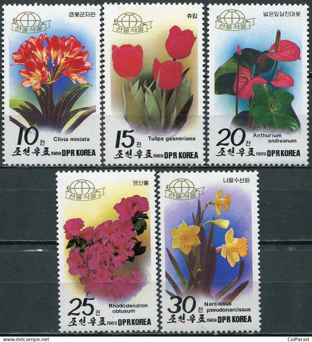 NORTH KOREA - 1989 - SET OF 5 STAMPS MNH ** - Plants - Corea Del Nord