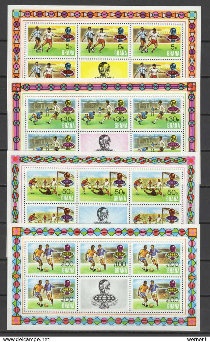 Ghana 1974 Football Soccer World Cup Set Of 4 Sheetlets MNH - 1974 – West Germany