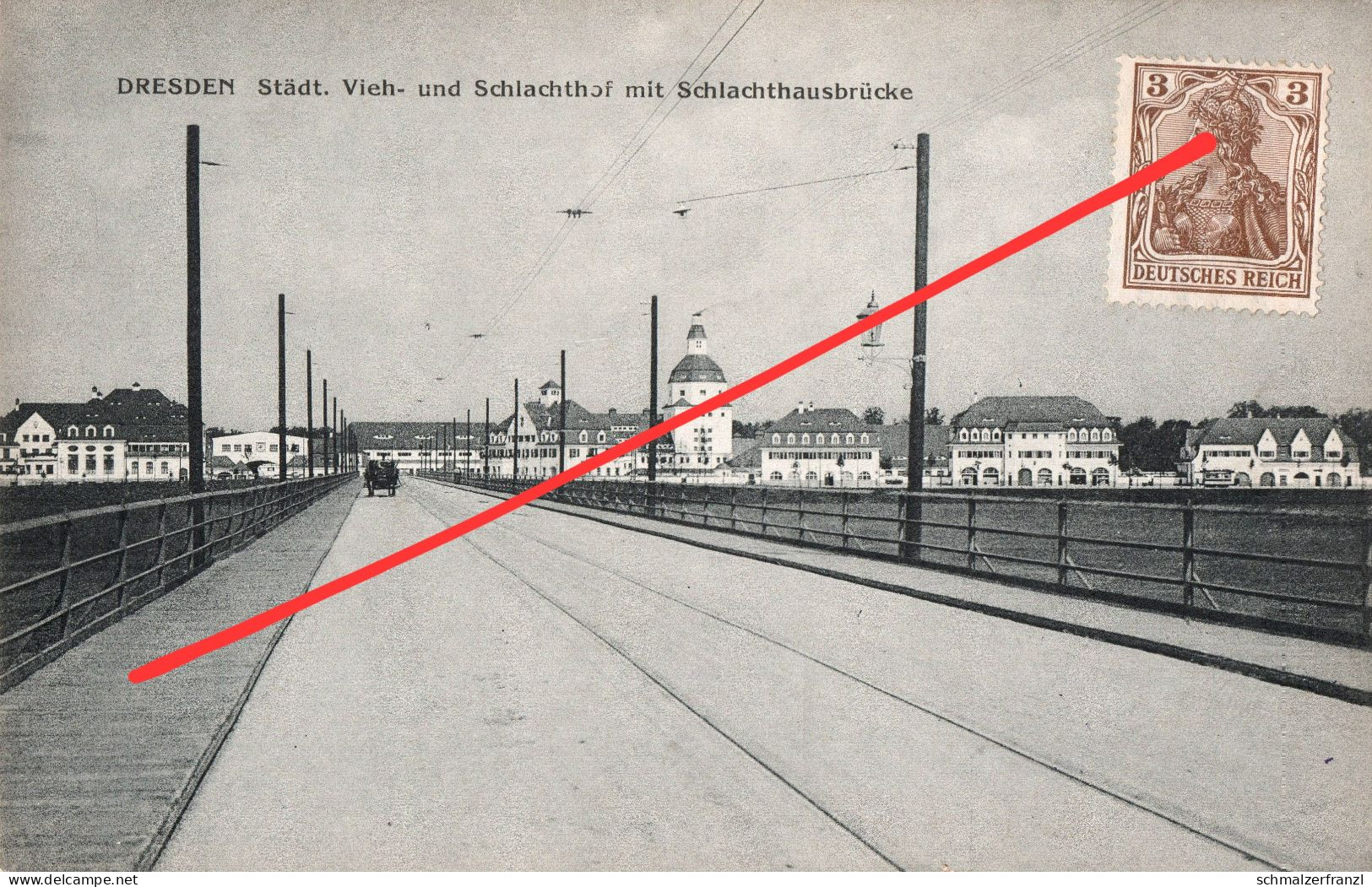 AK Dresden Friedrichstadt Schlachthof Messe Schlachthofbrücke Schlachthofstraße Magdeburger Straße Ostra Vorwerk Hafen - Dresden