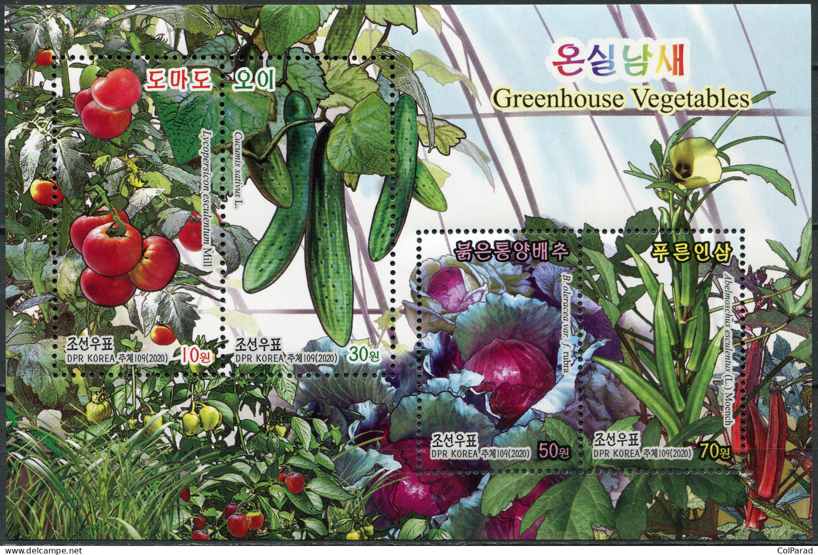NORTH KOREA - 2020 - MINIATURE SHEET MNH ** - Greenhouse Vegetables - Korea, North