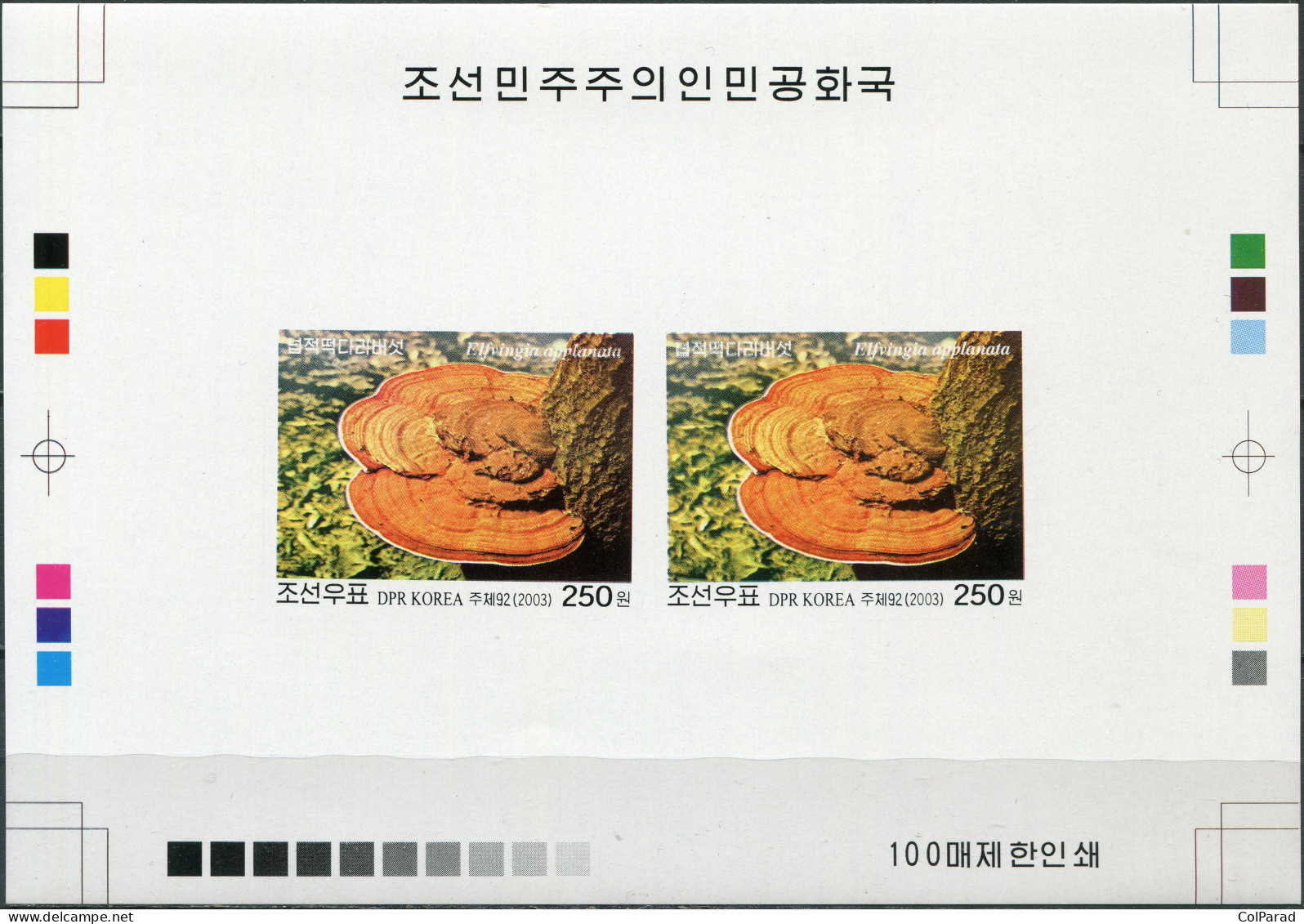 NORTH KOREA - 2003 -  PROOF MNH ** IMPERFORATED - Mushrooms. Elfvingia Applanata - Corea Del Nord