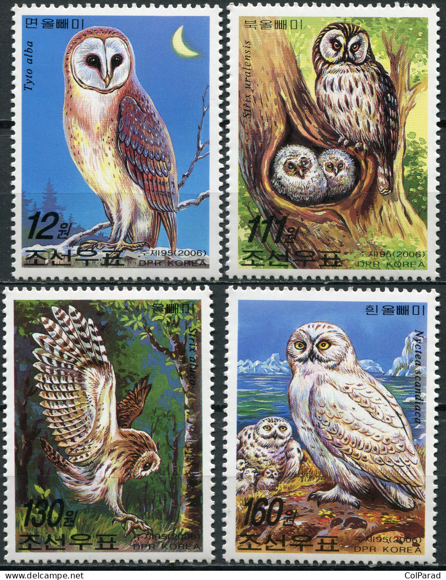 NORTH KOREA - 2006 - SET OF 4 STAMPS MNH ** - Owls - Korea (Nord-)