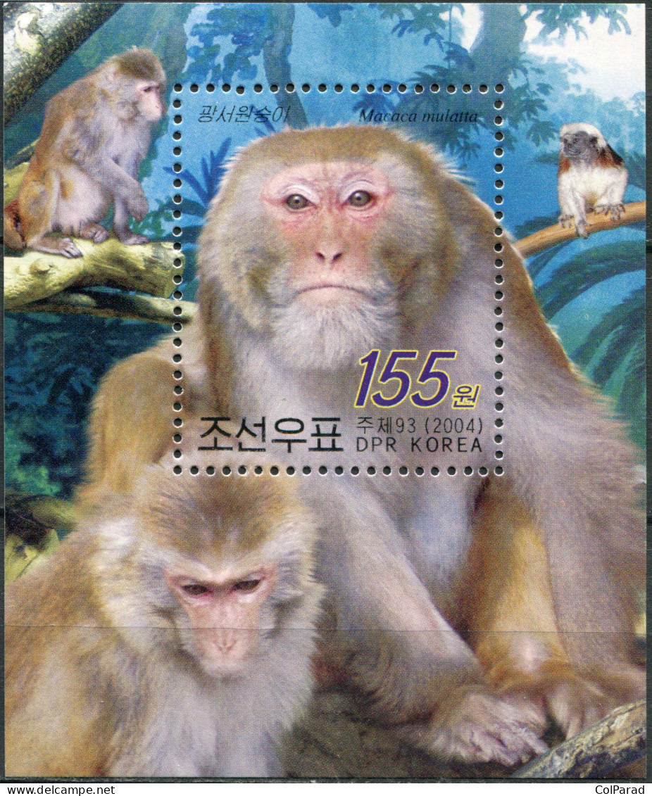 NORTH KOREA - 2004 - SOUVENIR SHEET MNH ** - Rhesus Monkey (Macaca Mulatta) - Corea Del Nord