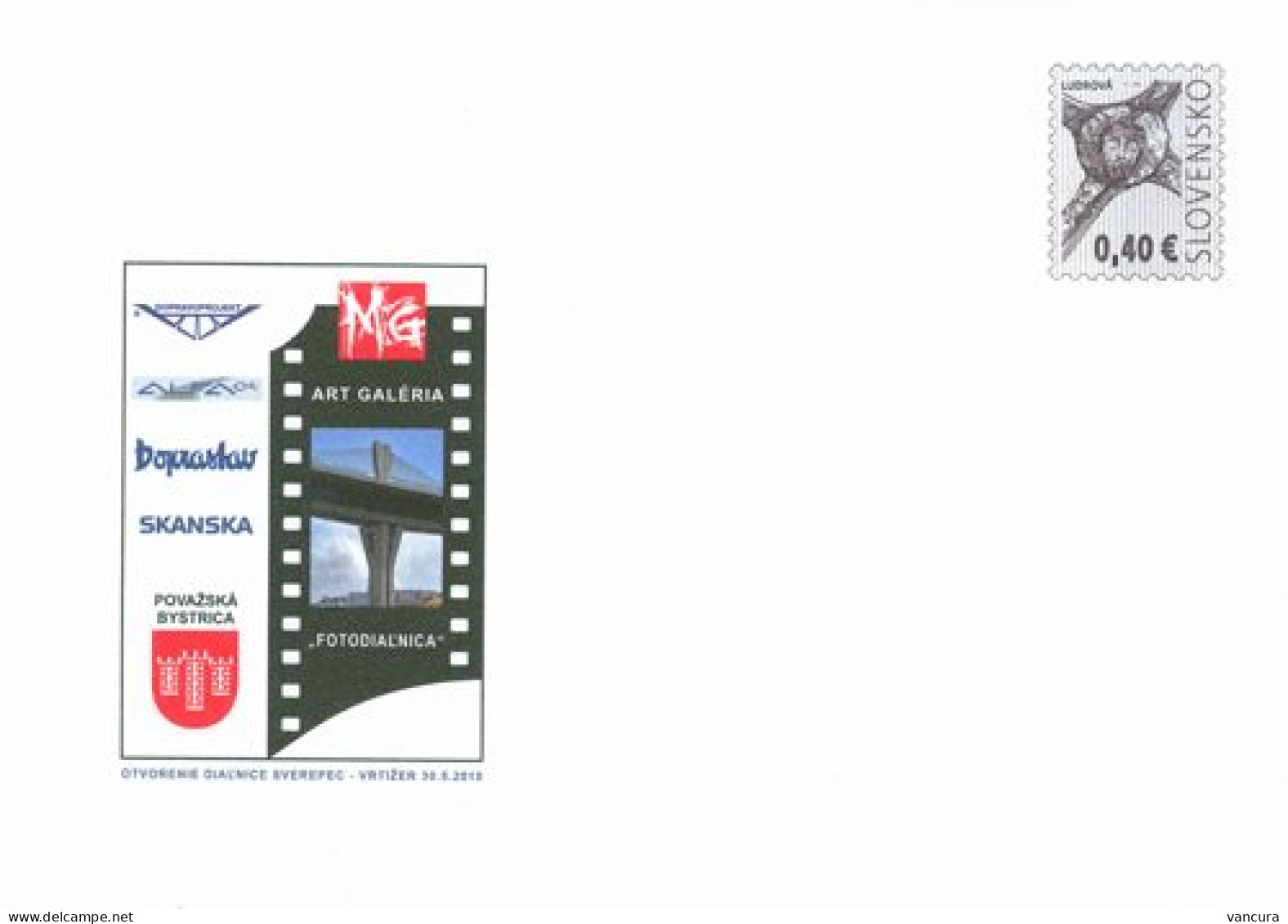 Envelope COB 107 Slovakia Bridge Of Povazska Bystrica 2010 - Puentes