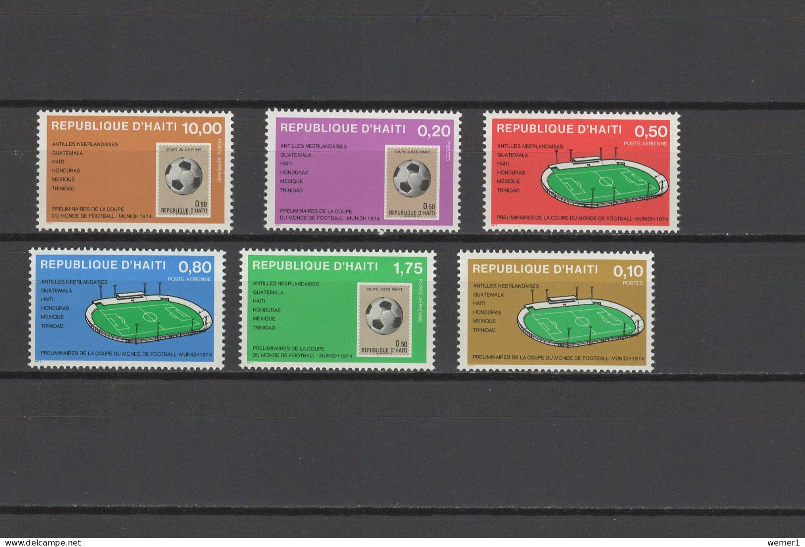 Haiti 1973 Football Soccer World Cup Set Of 6 MNH - 1974 – Allemagne Fédérale