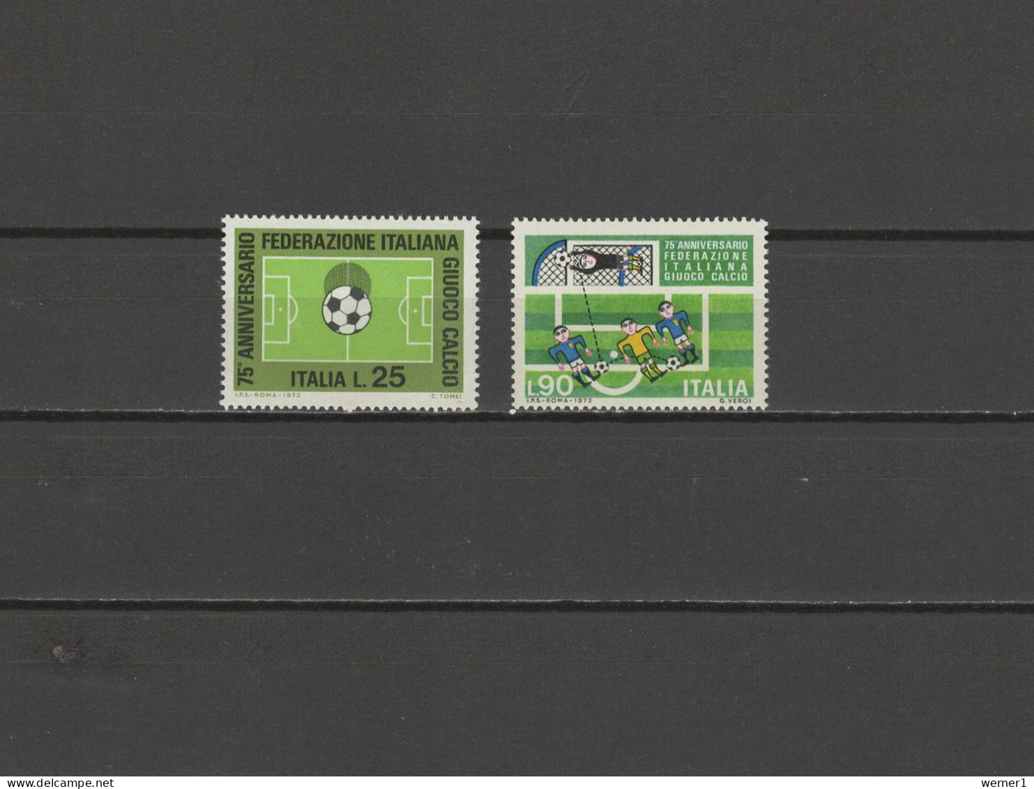 Italy 1973 Football Soccer Set Of 2 MNH - Neufs