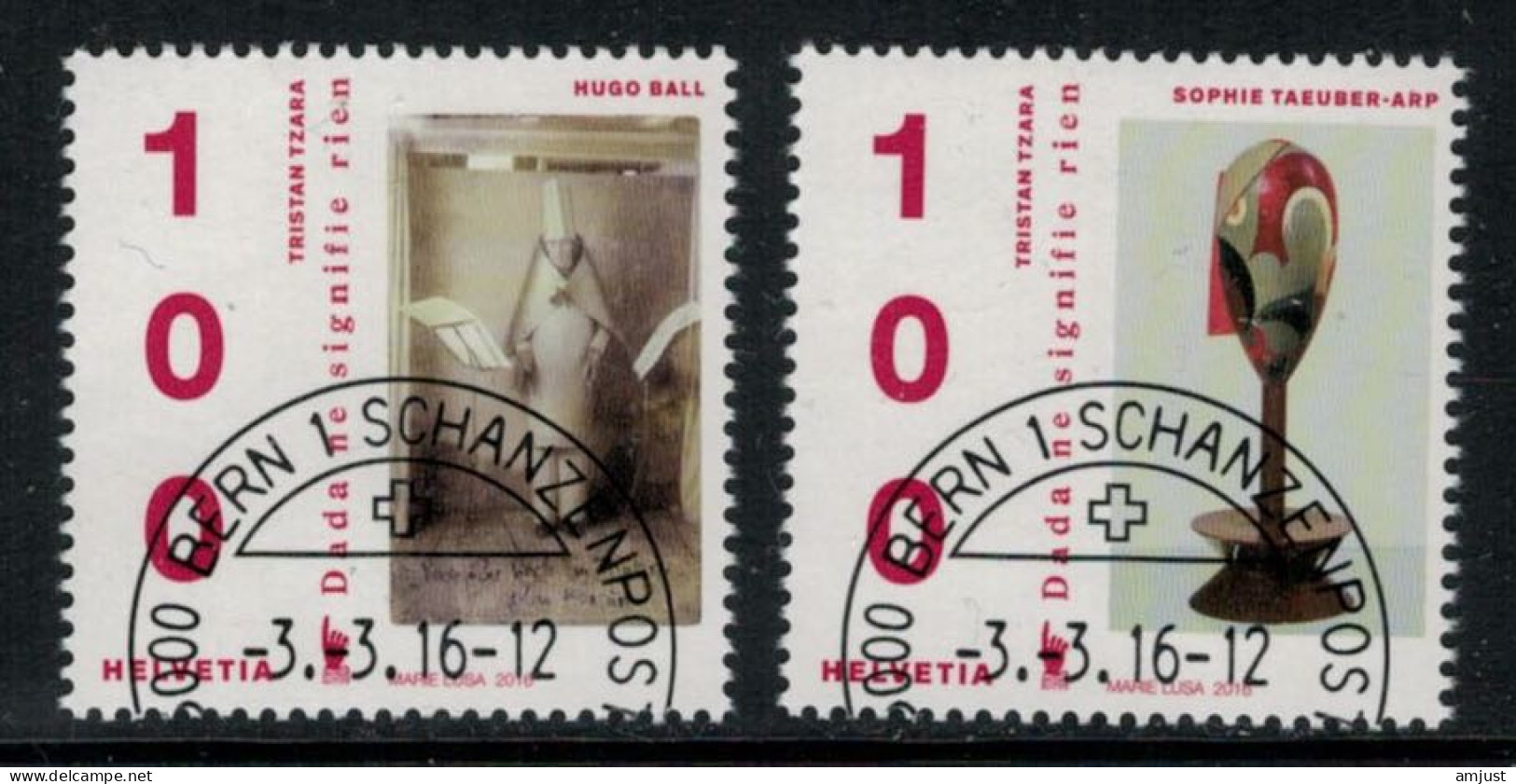 Suisse // Schweiz // Switzerland  // 2016 // 100 Ans De Dada No.1584-1585 - Usados