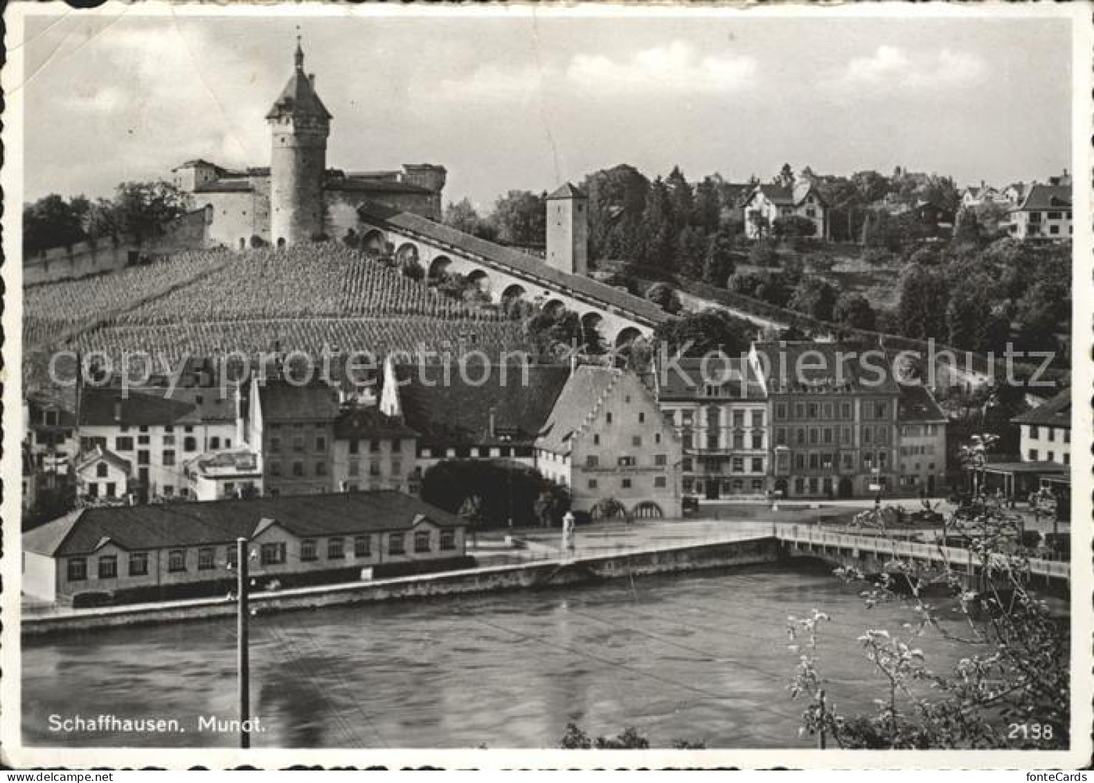 11629468 Schaffhausen SH Rheinpartie Mit Festung Munot Wahrzeichen Rheinbruecke  - Sonstige & Ohne Zuordnung