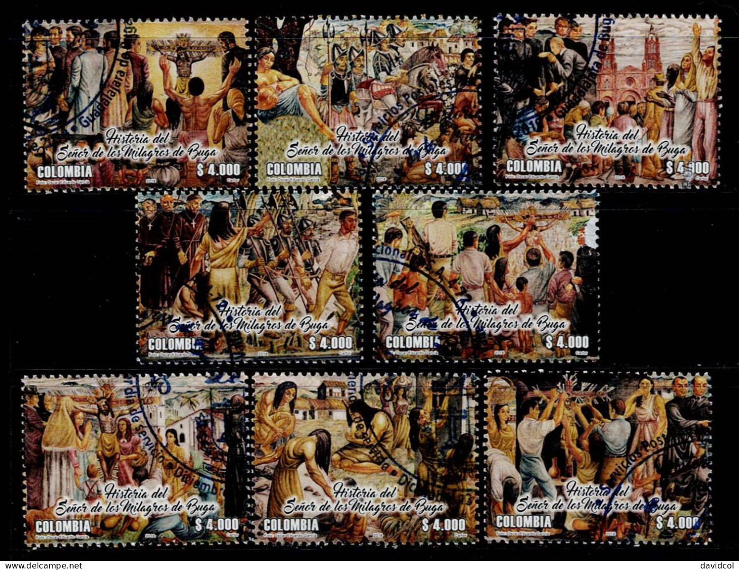 0066H-KOLUMBIEN - 2018 – USED COMPLETE SET – HISTORY OF MIRACLES LORD OF BUGA - RELIGIOUS - Colombie