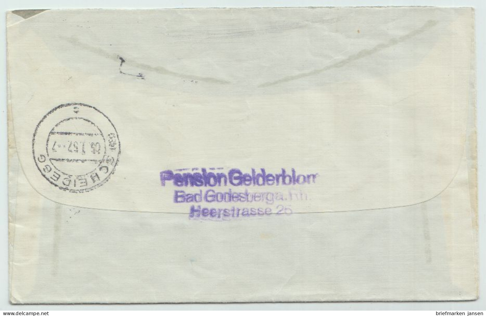 D,Bund Mi.Nr. 191 Heuss (70) Auf Brief Per Einschreiben, Stempel: Bad Godesberg  - Other & Unclassified