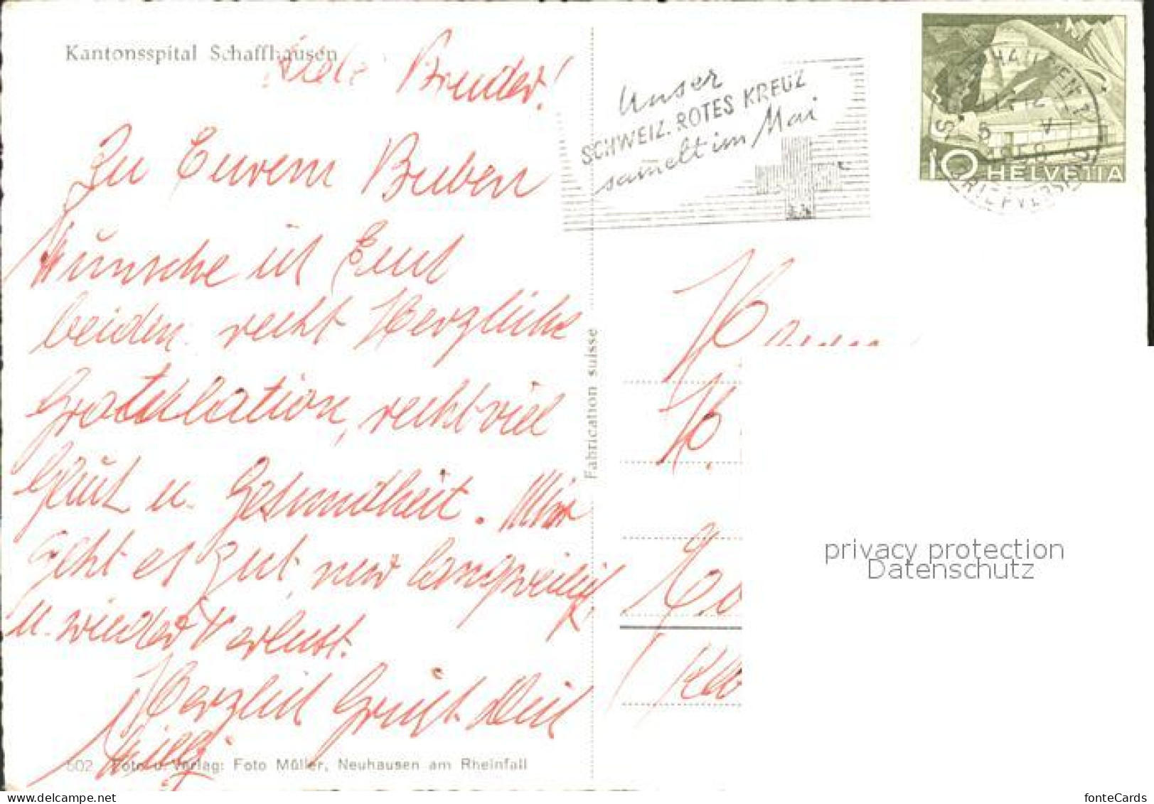 11629424 Schaffhausen SH Kantonsspital Schaffhausen - Autres & Non Classés