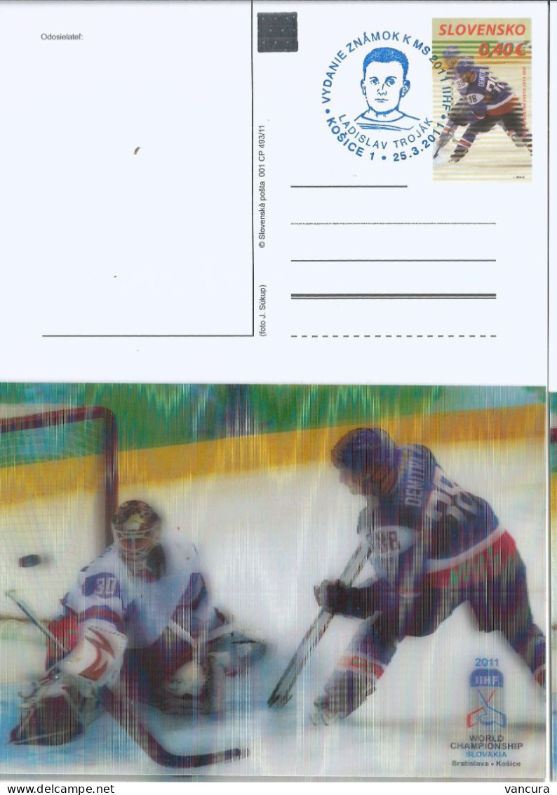 Picture Postcard 002 CP 493/11 Slovakia Ice Hockey Championship 2011 POOR SCAN CAUSED BY LENTICULAR EFFECT! - Hockey (Ijs)