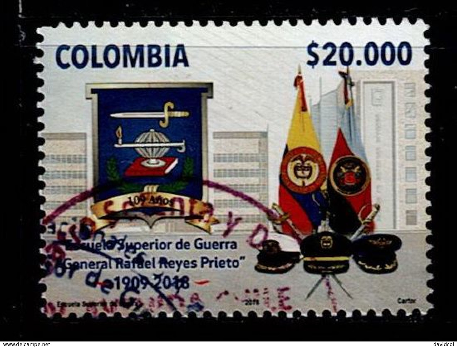 06A-KOLUMBIEN - 2018 -USED- SUPERIOR SCHOOL WAR " RAFAEL REYES- GENERAL. HIGH FACIAL VALUE - Colombia
