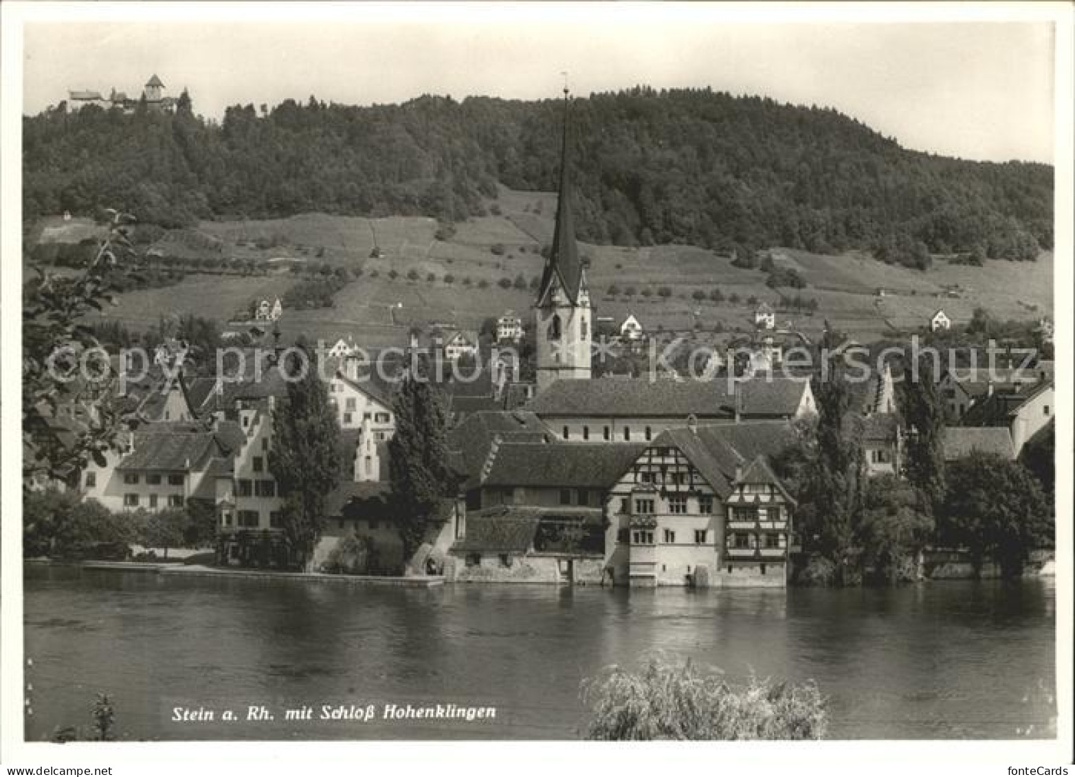 11629392 Stein Rhein Ortsansicht Mit Kirche Und Schloss Hohenklingen Stein Am Rh - Autres & Non Classés