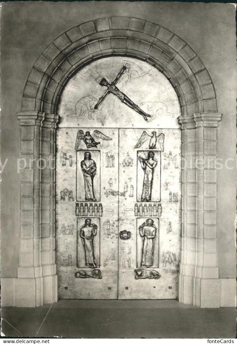 11629386 Schaffhausen SH Hauptportal Des Muensters Bronzerelief Von Bildhauer Ba - Autres & Non Classés