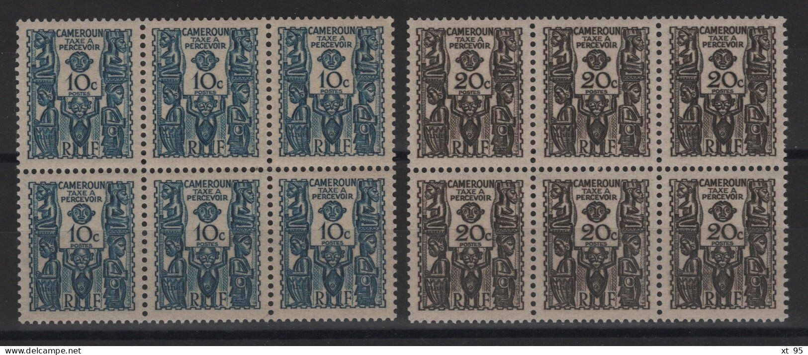 Cameroun - Taxe - N°15 + 17 En Blocs De 6 ** Neufs Sans Charniere - Cote 12€ - Unused Stamps