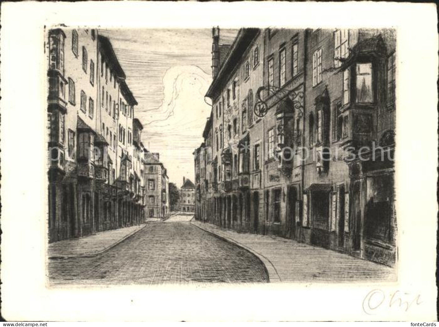 11629358 Schaffhausen SH Vordergasse Original Radierung Handabzug Schaffhausen - Sonstige & Ohne Zuordnung