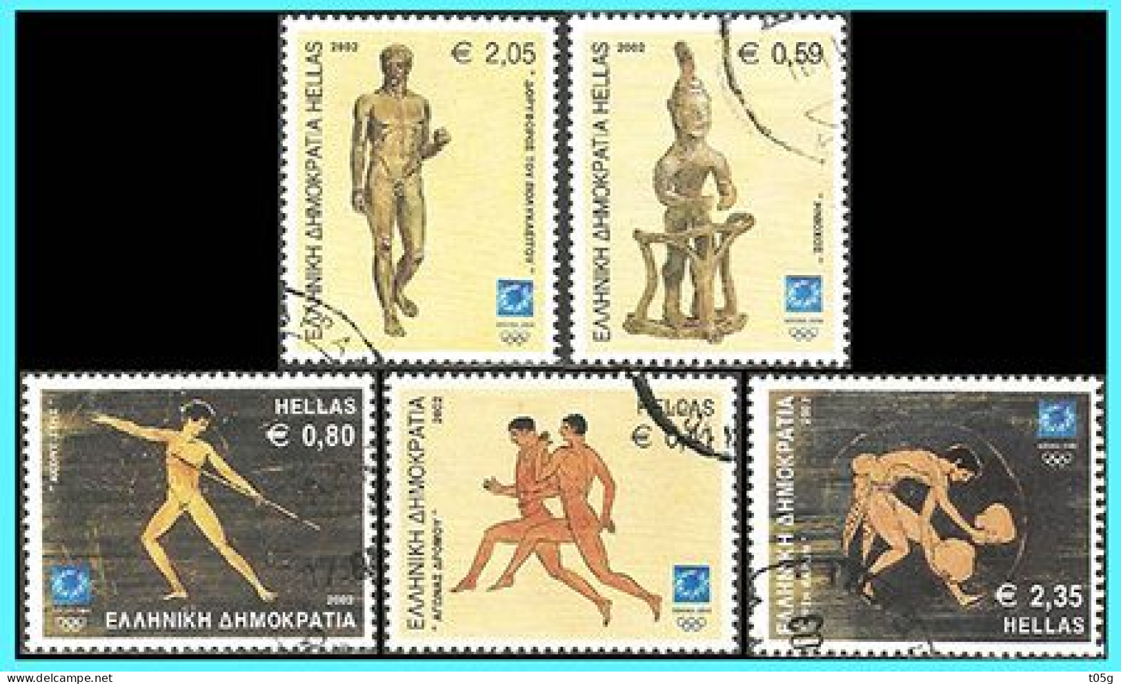 GREECE- GRECE - HELLAS  2002:  Compl. Set Used    "ATHENS 2004"  3th issue  For Olympic Games Athens 2004 - Usados