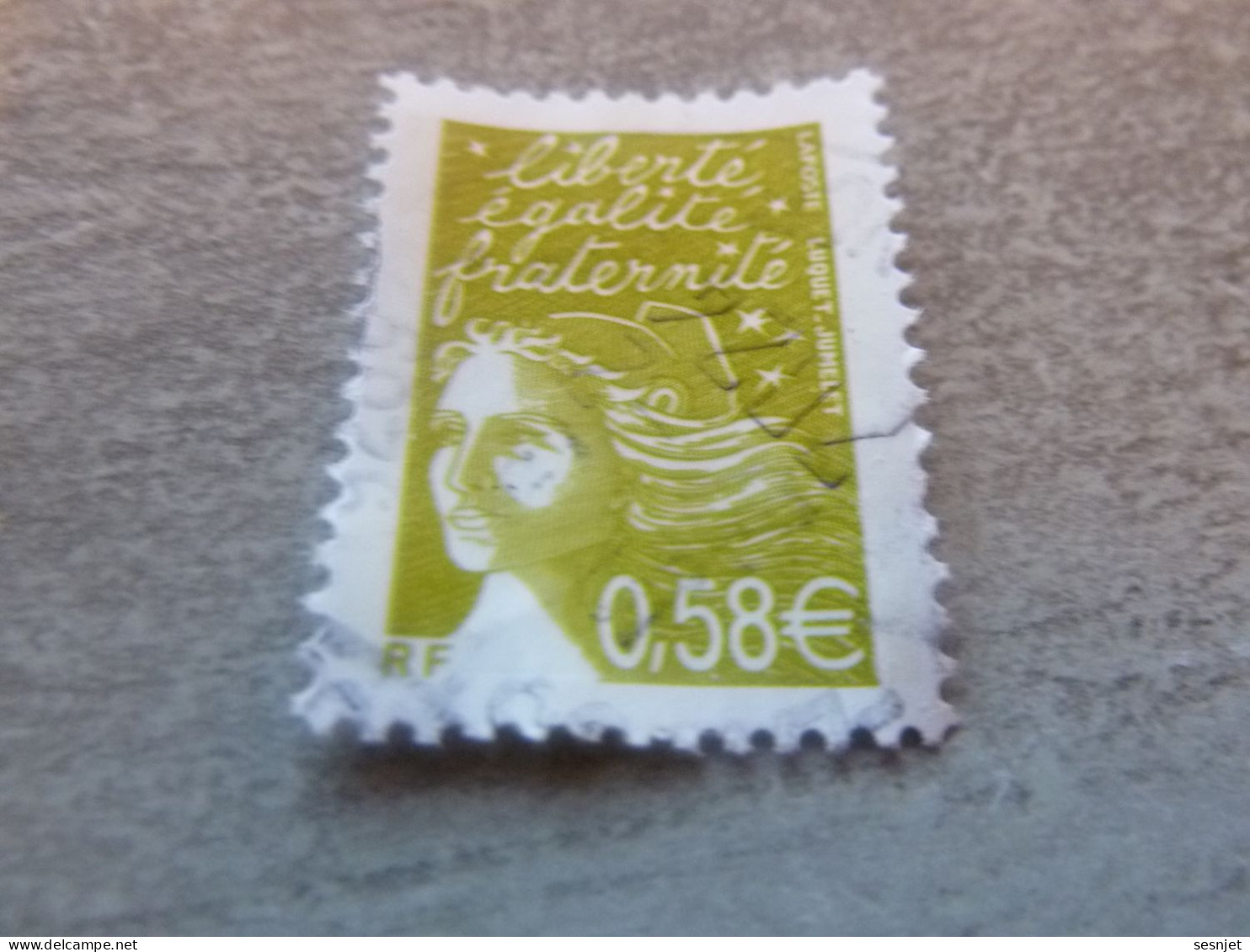 Marianne De Luquet - 0.58 € - Yt 3570 - Jaune-olive - Oblitéré - Année 2003 - - Used Stamps