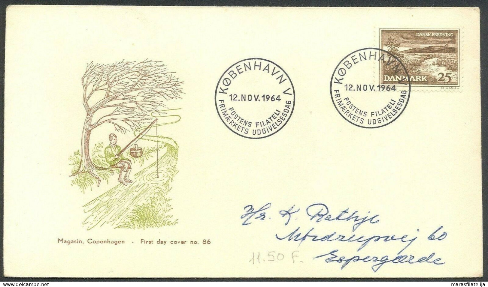 Denmark 1964, Nature, Fishing, FDC - Other & Unclassified