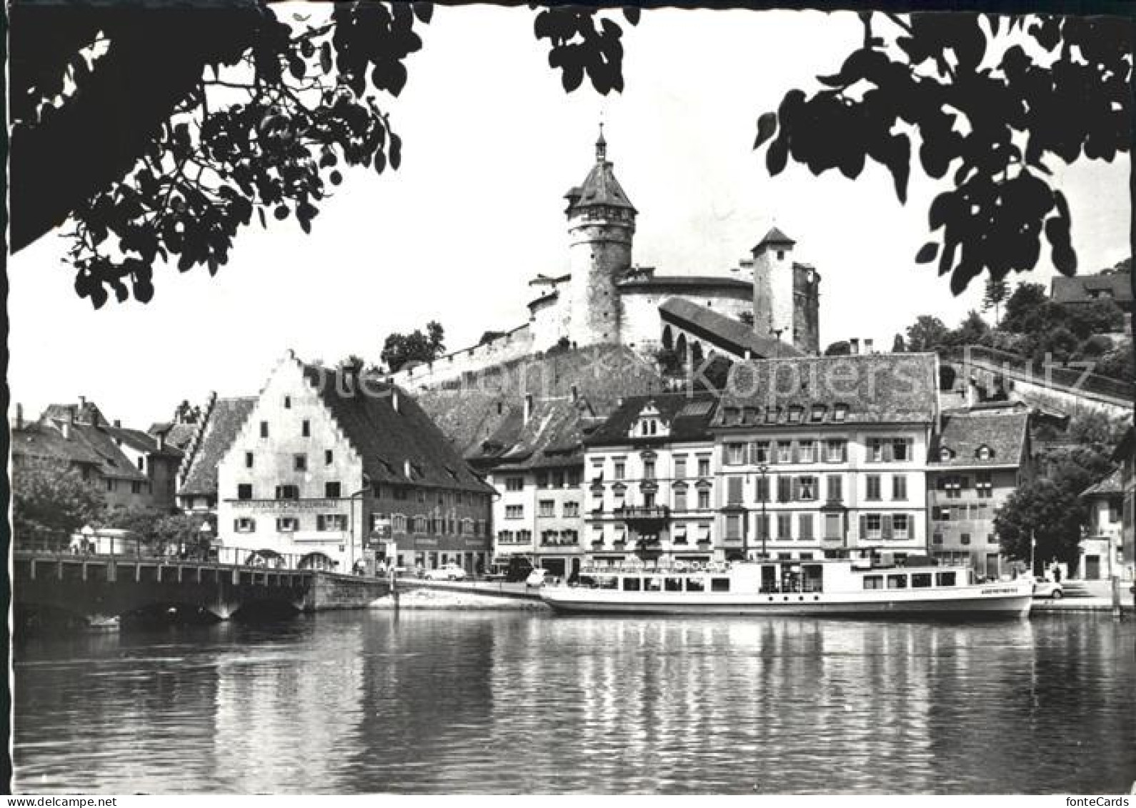 11629195 Schaffhausen SH Rheinpartie Mit Festung Munot Wahrzeichen Bruecke Dampf - Autres & Non Classés