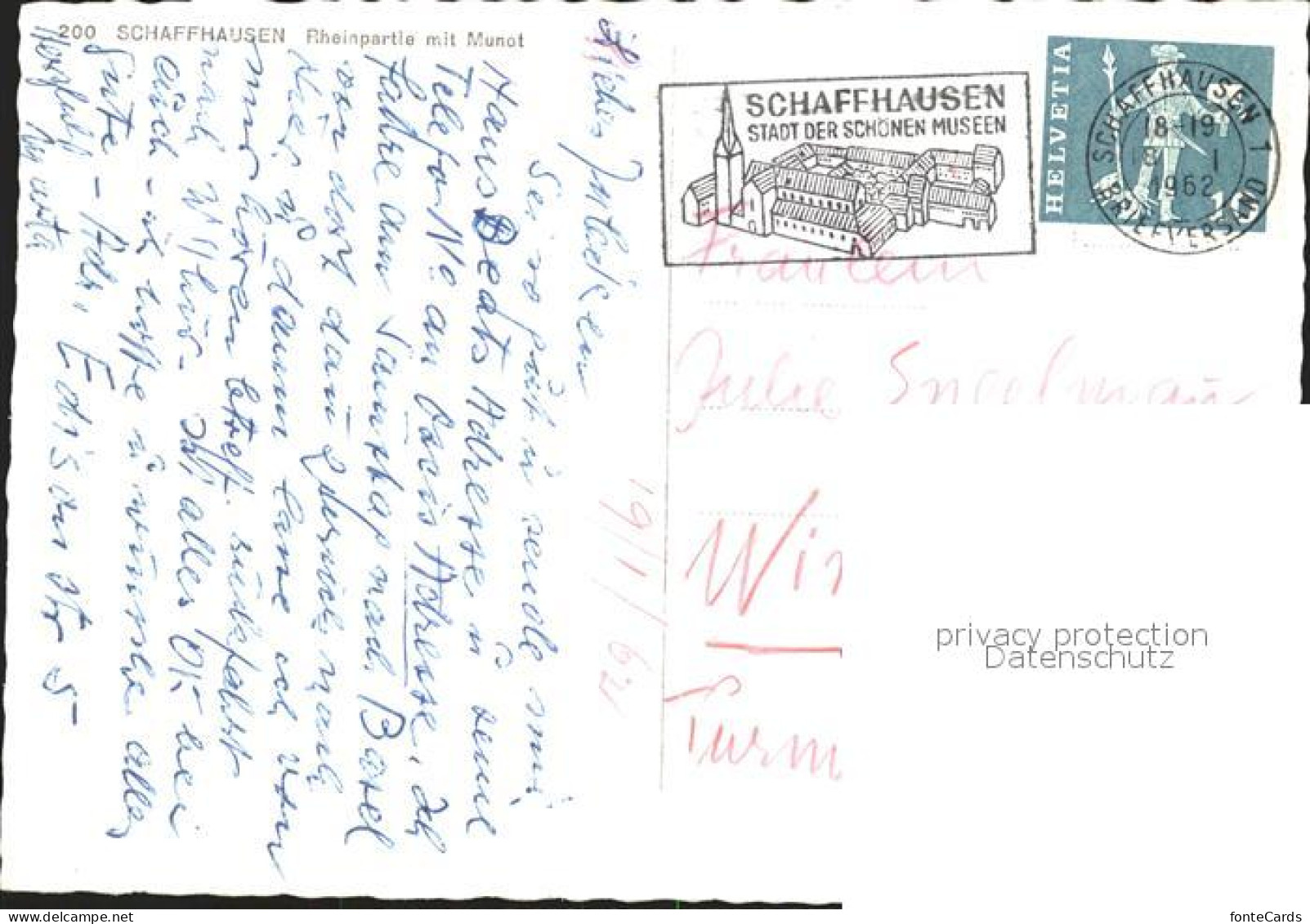 11629195 Schaffhausen SH Rheinpartie Mit Festung Munot Wahrzeichen Bruecke Dampf - Other & Unclassified