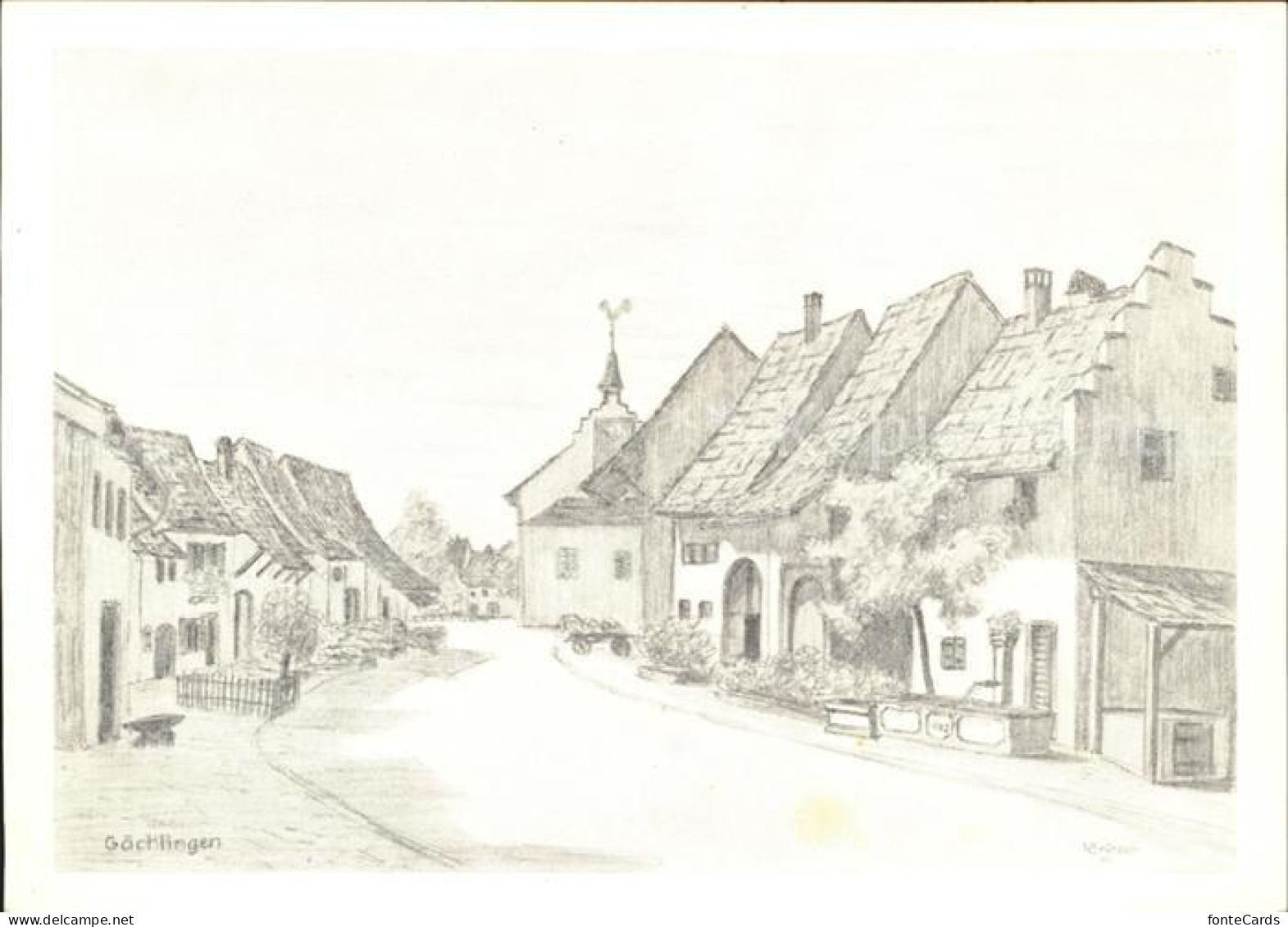 11629194 Gaechlingen Kuenstlerkarte Gemeinden Schaffhausen Bildersammlung Lueged - Autres & Non Classés