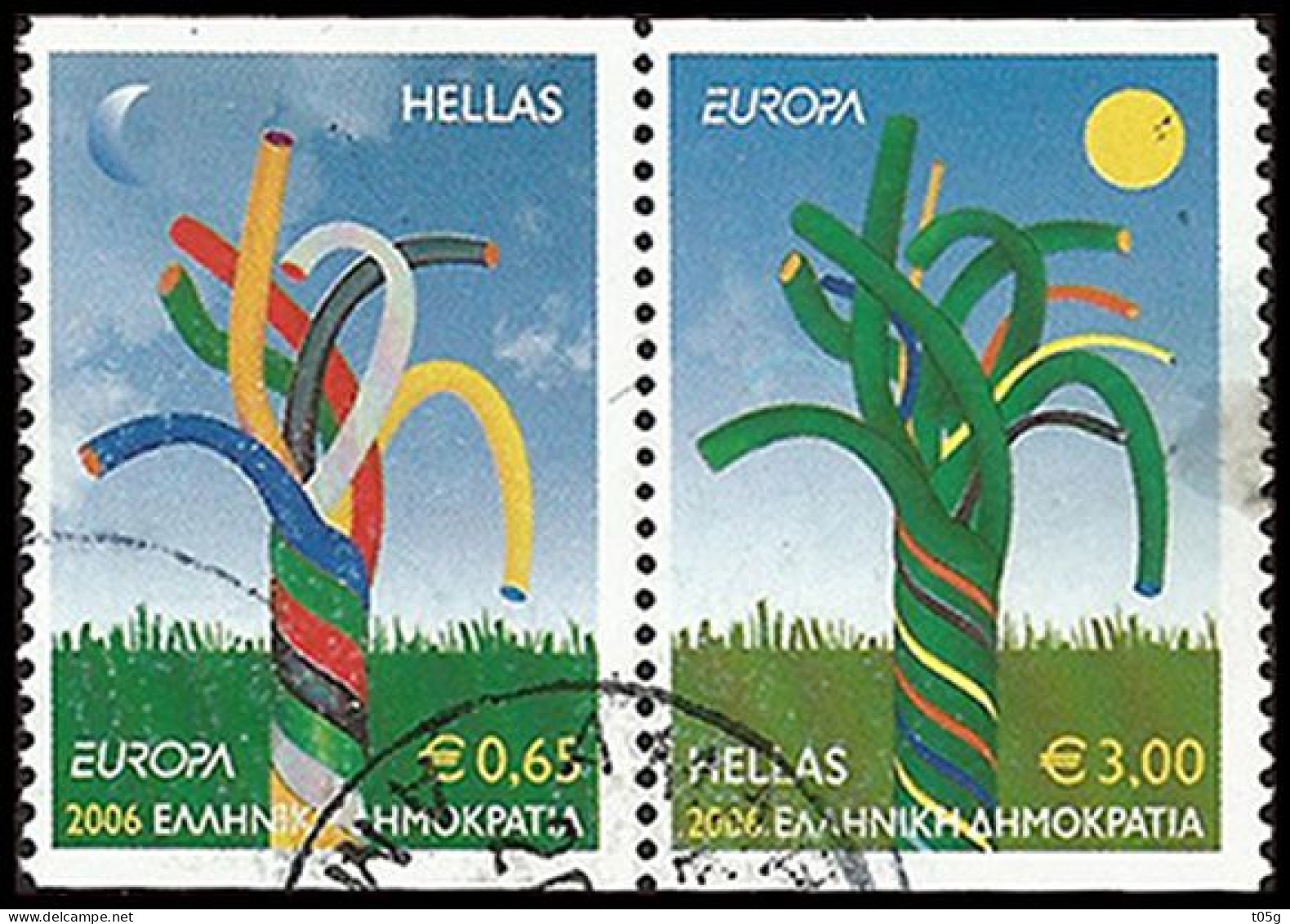 GREECE- GRECE - HELLAS 2006: Compl. Set Used Europa 2006 - Oblitérés