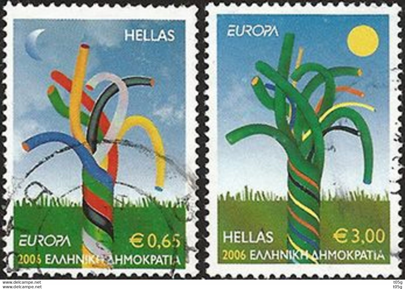 GREECE- GRECE - HELLAS 2006: Compl. Set Used Europa 2006 - Oblitérés