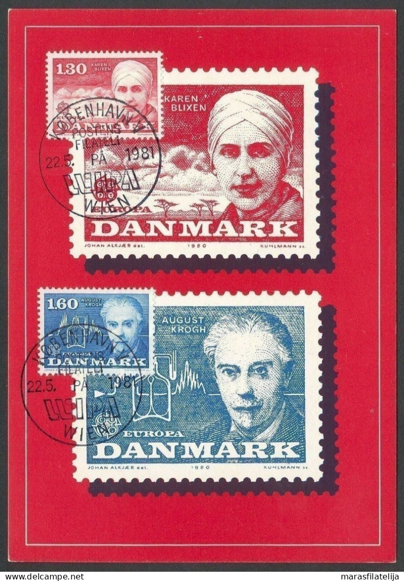 Denmark, 1981, Europa CEPT, Nice Maxicard (WIPA Postmark) - Otros & Sin Clasificación